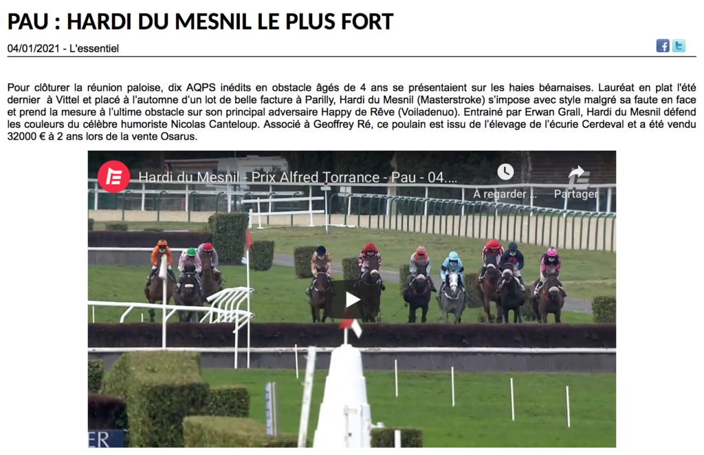 Article victoire Hardi du Mesnil